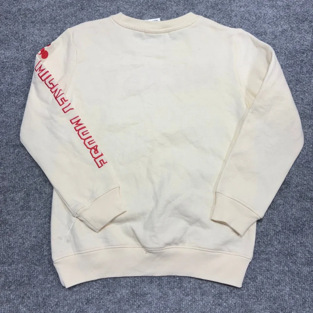 Kids Disney Mickey Mouse Cream Graphic Sweatshirt Size S 6/7 Long‎ Sleeve Top